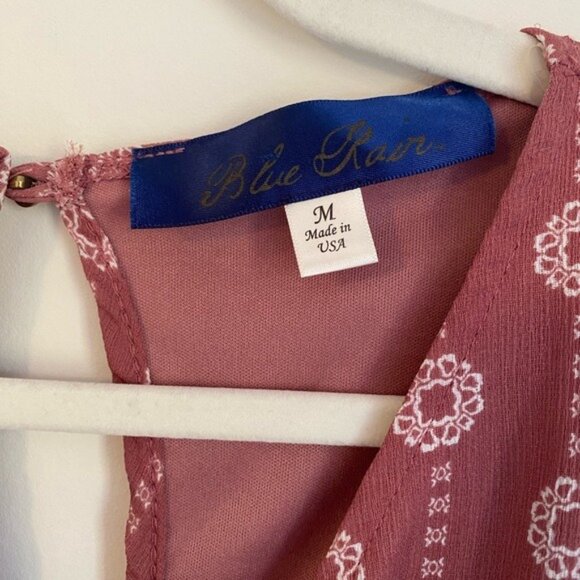 Boho Chic Mauve Wrap Bell Sleeve Romper With Elastic Waist Size M - Picture 7 of 9